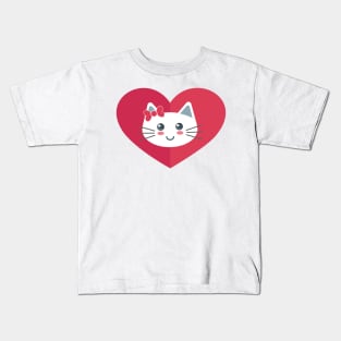 Cute cat in my heart Kids T-Shirt